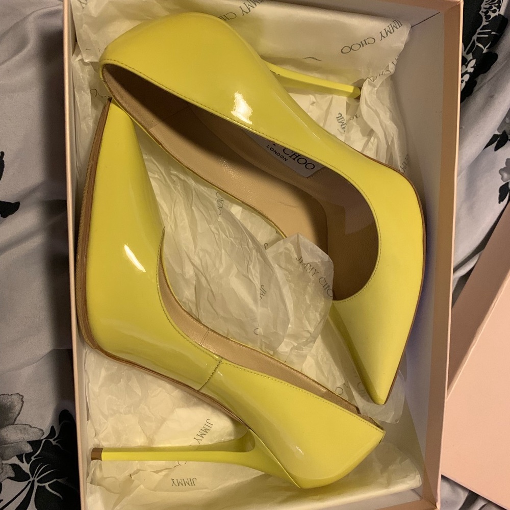 SOLD!Jimmy Choo Patent Leather Anouk Heels Size 38